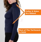 Basic Long Sleeve Soft Seamless Stretch Turtleneck Mock Neck Top Slim Fit Shirts