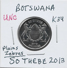 Botswana 50 Thebe 2013 K34 African Fish Eagle   Zebra  Royal Canadian