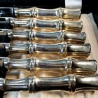 William Adams Sheffield England Stainless Steel Bamboo Style Steak Knives 6pc