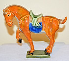 Vintage Tang Dynasty Style Sancai Glazed Ceramic Pottery 7  War Horse Figure