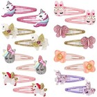Unicorn Rabbit Snap Hair Clips No Slip Metal Butterfly Flower Hair Clips 