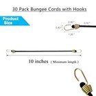 30 Pack Small Bungee Cords With Hooks  10 Inch Mini Bungee Cords Black 30pcs-10 