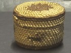 Vintage Northwest Coast Native Treasure Basket W  Polychrome Design