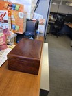 Vintage Jumbo Cigar Humidor Wooden Box With Hygrometer Thermometer