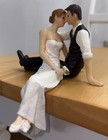Wedding Cake Topper Seated Bride And Groom Resin Pre Owned 3    6    Height