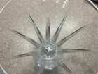 Vintage Lead Crystal Heavy Glass Centerpiece Flared Vase Cut Starburst 9  Ribbed
