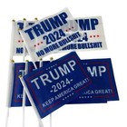 10x Trump 2024 Re-elect Keep America Great Flags Mini Stick Flags Banner Decor