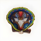 Traditional Huichol Seed Beaded  Shell Handmade Mexican Folk Art Vintage 3   