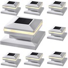  Solar Post Lights  Outdoor Decorative Posts Cap Light  Solar 8 Pack White