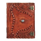 Handmade Leather Journal Eye Design   Vintage Steampunk Writing Notebook Diary