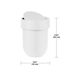 Umbra 1 6 Gal Touch Plastic Swing Top Lid Bathroom Trash Can  White