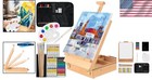 Portable 45-piece Art Set With Beech Easel And 18 Acrylic Colors For Creativity