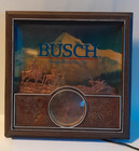 Vintage Busch Beer Western Cowboy 3-d Scene Light Up Clock-works