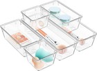 6 Pack Clear Drawer Organizer Set Acrylic Drawer Storage Trays Storage Bins