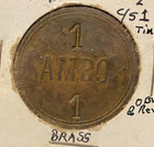 Honduras  Token-ficha   Finca  Tambor 2  1 Real Countermarks  Circulated