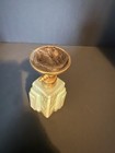 Devilbiss G-80 Frosted Green And Gold Art Deco Perfume Bottle Atomizer Rare