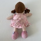Garanimals Baby Doll Brown Hair Pink Dress Polka Dots 10  Plush Rattle