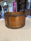 Antique Primitive Bentwood Grain Measure   Pantry Bucket With Iron Bands