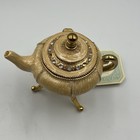 Collette Et Cie French Enamel Over Metal Champagne Music Box Collection Teapot