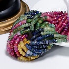 Natural Multi Sapphire Gemstone Rondelle Faceted Beads 4x4x3 Mm Strand 8  Xy-957