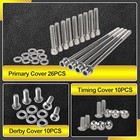 Polished Stainless Steel Engine Transmission Bolt Kit Set For 2007-2016 Harley