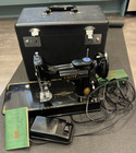 Singer Featherweight 221k Sewing Machine 1955 Working Light W case   Extras