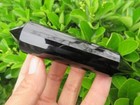 24 Sided Vogel Style  Natural Black Obsidian Quartz Crystal Dt Point 113 9g