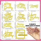 40 Pcs Happy Birthday Cake Toppers Mirror Acrylic Toppers With 10 Styles 4 Co   