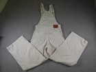 Vintage Levis Overalls Womens 25 White Corduroy Western Cowgirl Wide Leg Bib