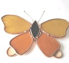Vintage Stained Glass Lady Bug And Butterfly Sun Catchers Colorful Unique  read 