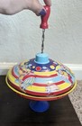 Schylling Tin Metal Spinning Circus Top Toy Circus Clowns Elephants Vintage 1950