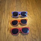 Multicolor Plastic Sunglasses Lot Of 3  Tinted Black Lenses