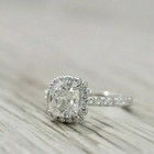 3ct Cushion Cut Real Moissanite Halo Engagement Ring 14kwhite Gold Plated Silver