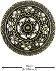 8 Pieces Metal Lacework Filigree Antique Brass Metal Shank Buttons  30mm  antiqu