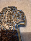 Vintage Handmade Folk Art Cross 17 Stamped Tin Milagros Made In Mexico Hanger