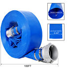Discharge Hose 3 x 100ft Pvc Lay Flat Hose Backwash Drain Hose W  Clamps
