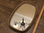 Vintage Oval Dresser Vanity Mirror Tray Gold Gilt Filigree