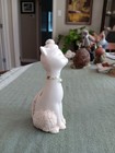Spaghetti Cat Figurine Vintage Ceramic White 5 5 Inches Tall