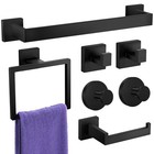 Bathroom Hardware Accessories Set  Bath Towel Bar Set  7-pieces Matte Black