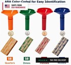 200 Coin Wrappers With 4 Coin Sorter Tubes  Aba Color-coded