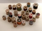 Wooden Thread Spools And Bobbins Sewing-vintage-lot 26