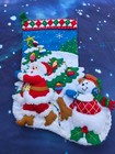 Finished Bucilla Felt Christmas Stocking Handmade Pick A Tree Snowman Santa 14 t