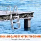 Aluminum Dock Ladder Boat Dock Ladder Removable 3 Steps With 350lbs Load