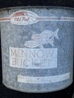 Vintage Old Pal 10 Qt Galvanized Minnow Bucket 24g10 Wood Handle 2 Piece