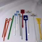 Vintage Lot Of 13 Plastic Swizzle Stir   Cocktail Sticks