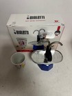 Bialetti Mini Express  Moka Set - Coffee Maker 2-cup   1 Shot Glass -  Blue-b