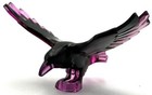 Lego New Trans-dark Pink Bird Raven With Spread Wings With Marbled Black Part