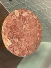 17    Round Side Table With Pink Marble Breccia Top And Walnut Base