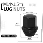M14x1 5 Wheel Lug Nuts  7 8  Hex Lug Nut Set Of 20  Closed End 20 Pack Black