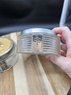 Set Of 2 Vintage Art Deco Empty Vanity Powder Jars With Ladies Portaits On Lids